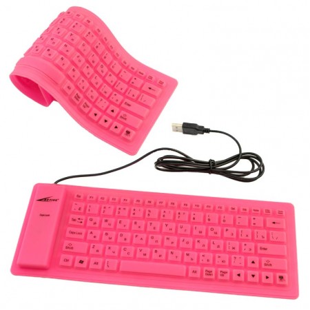 Клавиатура силиконовая Active 86K розовая