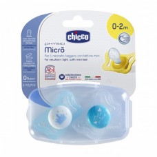 Пустышка Chicco - Physio Micro (75121.21) силикон (0-2 мес. / 2 шт.), голубой