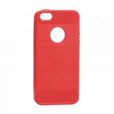 Чехол силиконовый Polished Carbon Apple iPhone 5, 5S красный
