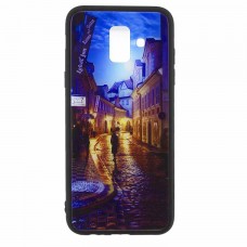 Чехол накладка Glass Case New Samsung A6 2018 A600 переулок
