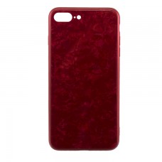 Чехол накладка Glass Case Мрамор Apple iPhone 7 Plus, 8 Plus красный