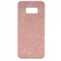Чехол накладка Glass Case Мрамор Samsung S8 G950 розовый