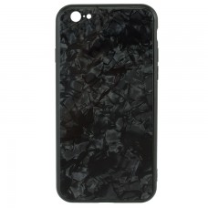 Чехол накладка Glass Case Мрамор Apple iPhone 6, 6S черный
