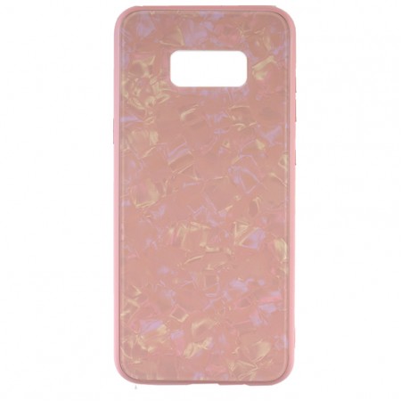 Чехол накладка Glass Case Мрамор Samsung S8 Plus G955 розовый