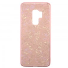 Чехол накладка Glass Case Мрамор Samsung S9 Plus G965 розовый