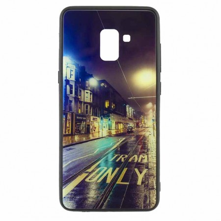 Чехол накладка Glass Case New Samsung A8 Plus 2018 A730 дорога