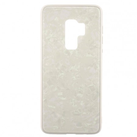 Чехол накладка Glass Case Мрамор Samsung S9 Plus G965 белый