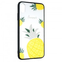 Чехол накладка Glass Case Apple iPhone XS Max Pineapple