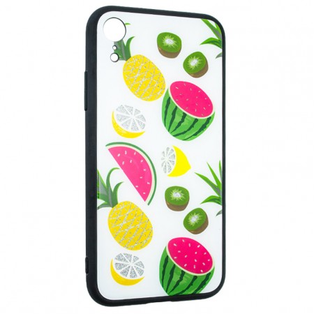 Чехол накладка Glass Case Apple iPhone XR Fruits