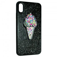 Чехол силиконовый Ice cream Apple iPhone X, XS черный