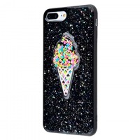 Чехол силиконовый Ice cream Apple iPhone 7 Plus, 8 Plus черный