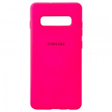 Чехол Silicone Case Full Samsung S10 G973 малиновый