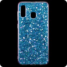 Чехол силиконовый Конфетти Samsung A40 2019 A405 голубой
