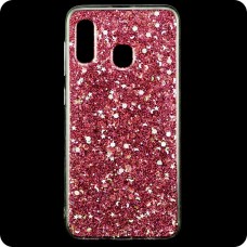 Чехол силиконовый Конфетти Samsung A40 2019 A405 розовый