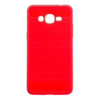 Чехол силиконовый Polished Carbon Samsung J2 Prime G532, G530 красный