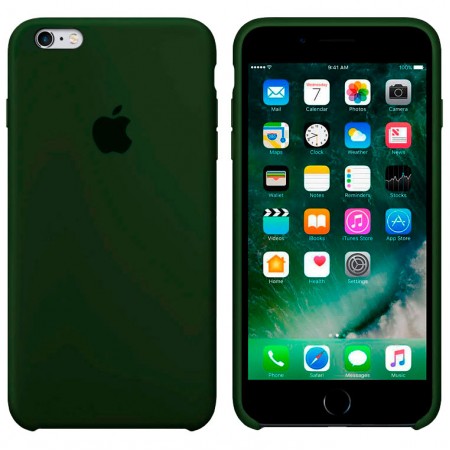 Чехол Silicone Case Apple iPhone 6, 6S темно-зеленый 54