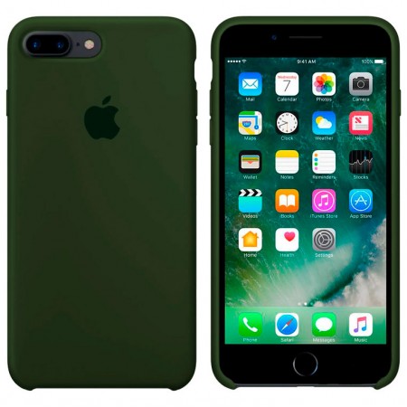 Чехол Silicone Case Apple iPhone 7 Plus, 8 Plus темно-зеленый 54