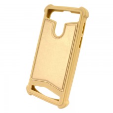 Универсальный чехол-накладка силикон-кожа 3.5-4.0″ золотистый