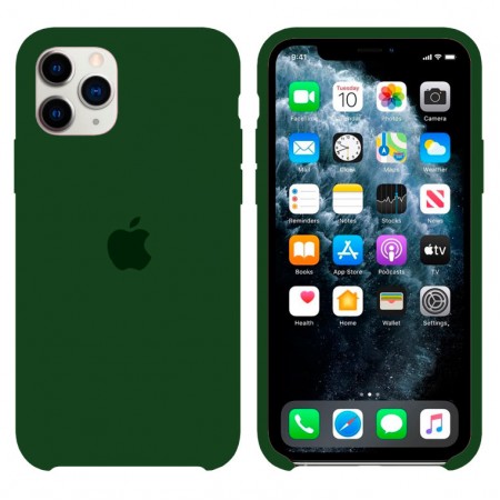 Чехол Silicone Case Apple iPhone 11 Pro Max темно-зеленый 54