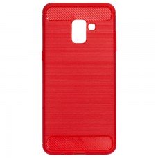 Чехол силиконовый Polished Carbon Samsung A8 2018 A530 красный