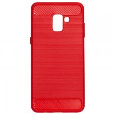 Чехол силиконовый Polished Carbon Samsung A8 Plus 2018 A730 красный