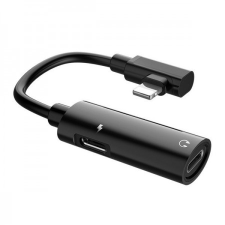 Переходник HOCO LS18 ″Tanco″ Dual Lightning audio converter for Apple черный