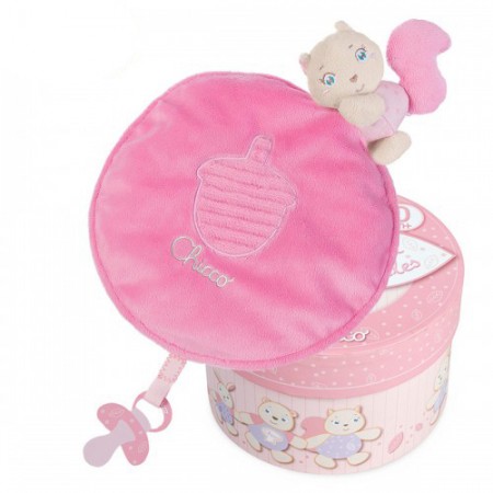 Мягкая игрушка Chicco - Милашка белка (07496.10) в коробке, розовый