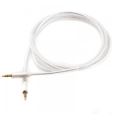 AUX кабель 3.5 c металлическим штекером 1.5 метра серебристый