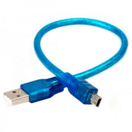Кабель USB - Mini USB 0.3m синий