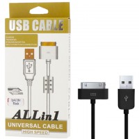 USB кабель ALLin1 iPhone 4S с ферритом 2m черный