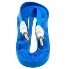 AUX кабель 3.5 плоский 3 метра голубой