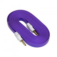 AUX кабель 3.5 M/M плоский 2 метра фиолетовый