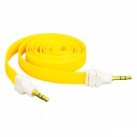 AUX кабель 3.5 M/M плоский 2 метра желтый