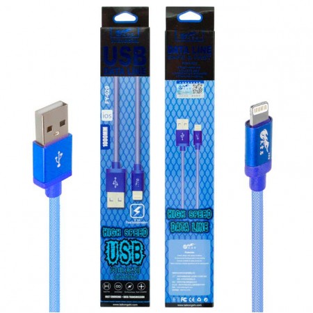 USB кабель King Fire FY-020 lightning 1m синий