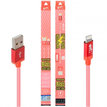 USB кабель King Fire XY-018 lightning 0.2m красный
