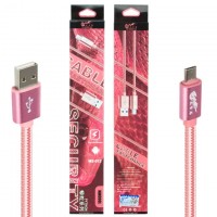 USB кабель King Fire MS-012 micro USB 1m розовый