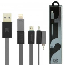 USB кабель Remax RC-026t 2in1 lightning-micro 1m серый