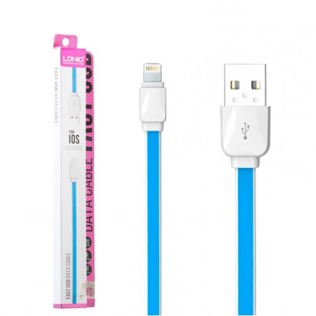 USB кабель LDNIO XS-07A lightning 1m бело-синий