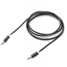 AUX кабель 3.5 c металлическим штекером 1.5 метра черный