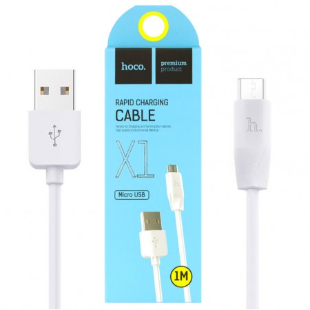 USB кабель Hoco X1 ″Rapid″ micro USB 1m белый