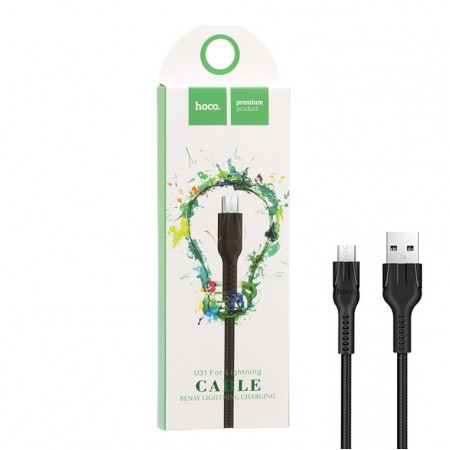 USB кабель Hoco U31 ″Benay″ micro USB 1.2m черный