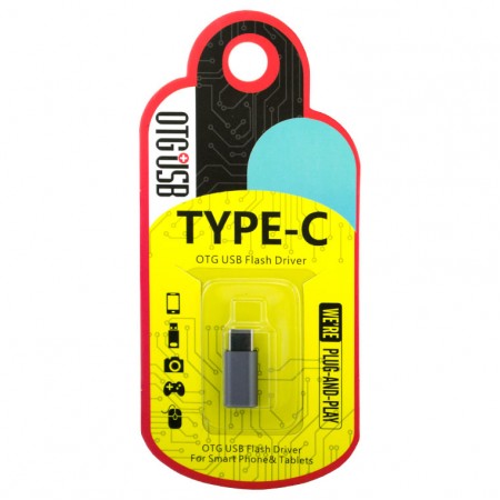 Переходник ″Metal″ с Micro USB на Type-C RT-OT06 серый