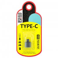 Переходник ″Metal Short″ USB OTG - Type-C RT-OT06 серый