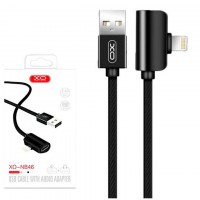 Кабель USB XO NB46 2in1 lightning + iPhone Earphone cable 1m черный