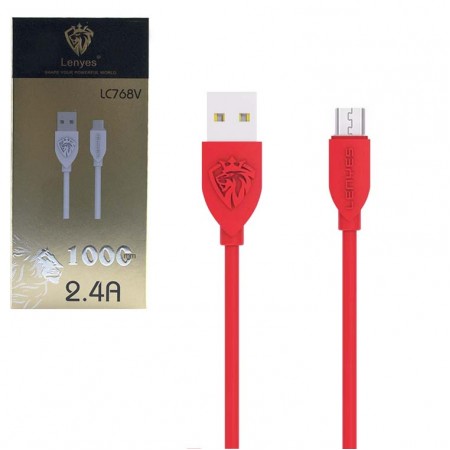 Кабель USB - Micro Lenyes LC768v 1m красный