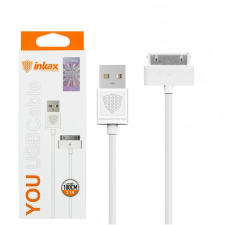 USB кабель inkax CK-01 Apple 30pin 1м белый