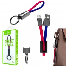 USB кабель Hoco U36 ″Mascot″ micro USB 0.2m красно-синий