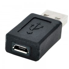 Переходник-адаптер с USB на micro-USB гнездо черный