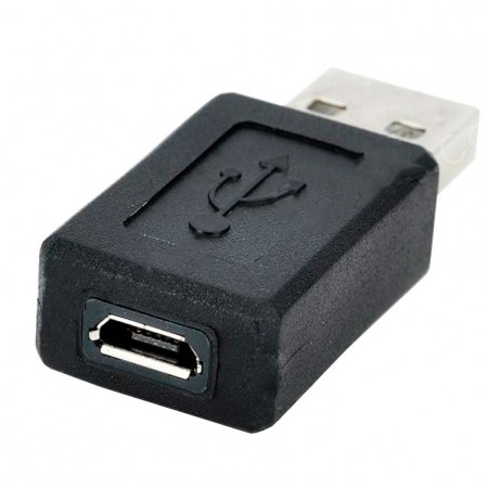 Переходник-адаптер с USB на micro-USB гнездо черный