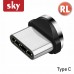 Магнитный кабель SKY type C (L) для зарядки (100 см) Black
